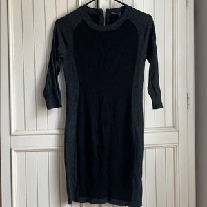 Dex sweater dress black gray 3/4 sleeve soft S